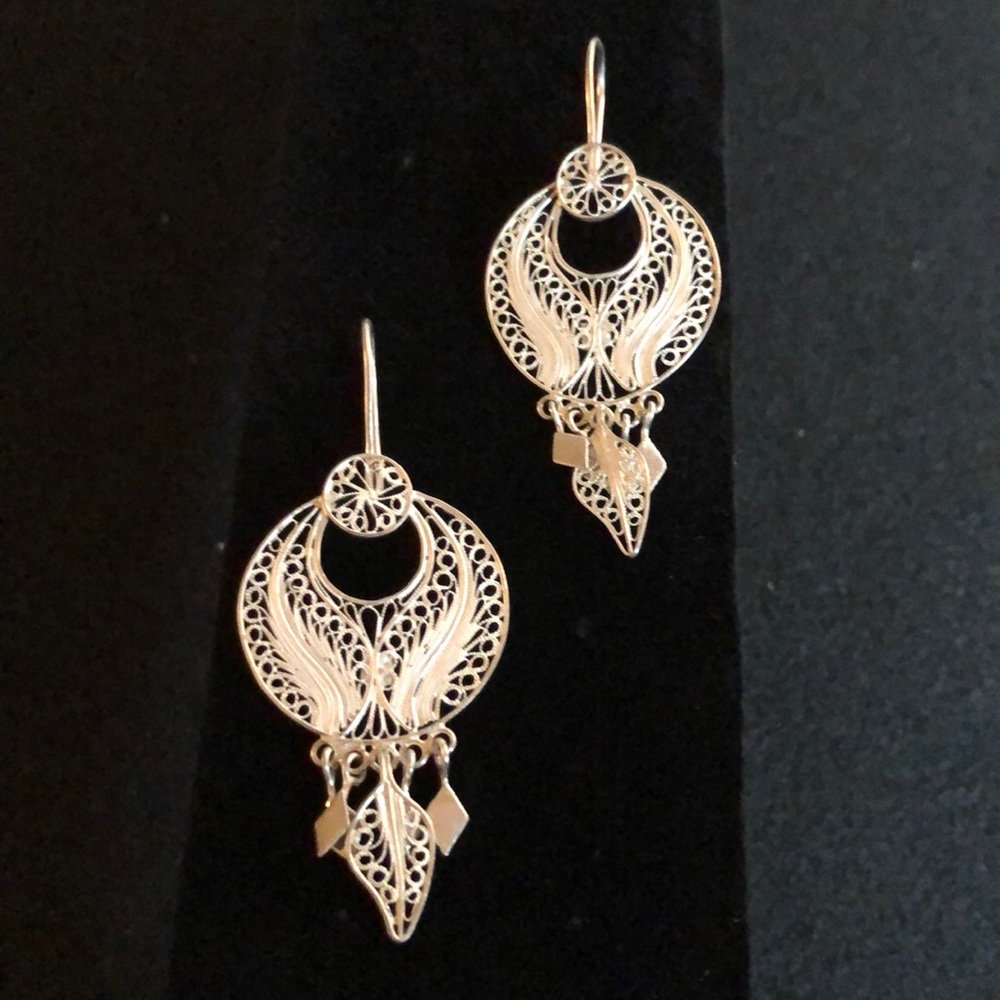 Turkey Filigree Chandelier Sterling Silver Earring